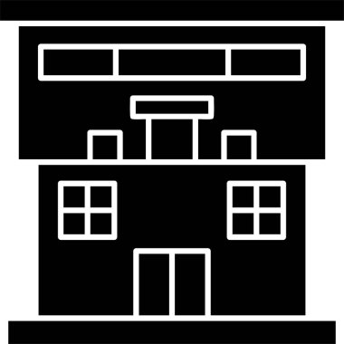  Beyaz arkaplanda Dolls House simgesi, vektör illüstrasyonu