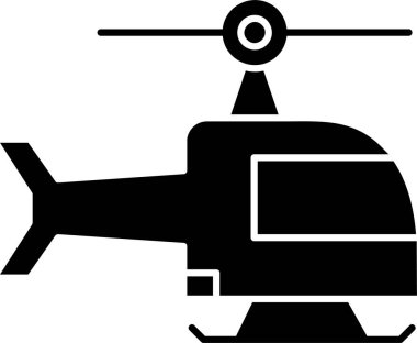  Beyaz arkaplanda helikopter simgesi, vektör illüstrasyonu