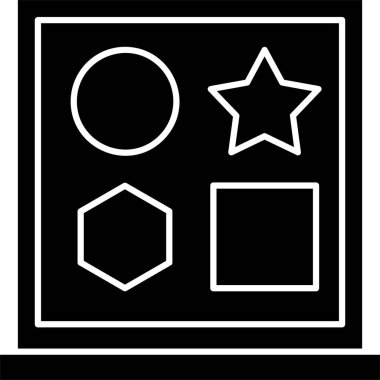  Beyaz arkaplan üzerindeki Şekil Oyuncağı simgesi, vektör illüstrasyonu