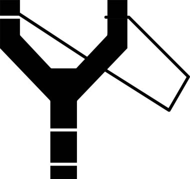  Beyaz arkaplanda sapan simgesi, vektör illüstrasyonu