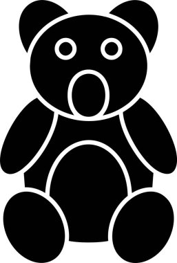  Beyaz arkaplanda Teddy simgesi, vektör illüstrasyonu
