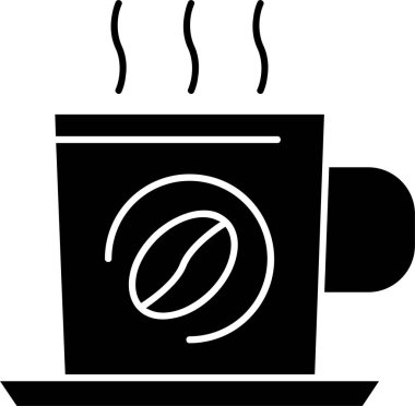  beyaz arka plan üzerinde kahve fincanı simgesi, vektör illüstrasyon