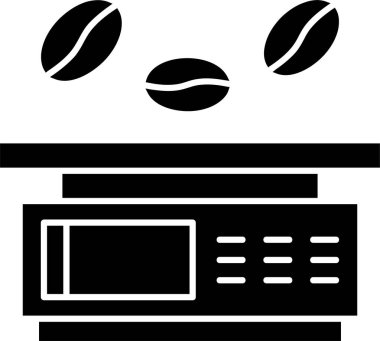  Beyaz arkaplan üzerindeki kahve Ölçekleme simgesi, vektör illüstrasyonu