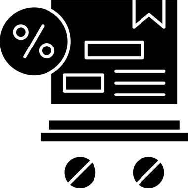 Beyaz arkaplanda indirimli Kurye simgesi, vektör illüstrasyonu