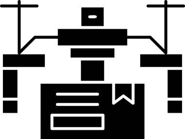 Beyaz arkaplanda İHA Taşıma simgesi, vektör illüstrasyonu