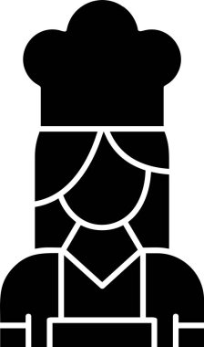 Beyaz arkaplanda şef simgesi, vektör illüstrasyonu