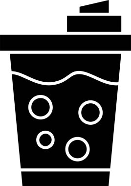 Beyaz arkaplanda soda bardağı simgesi, vektör illüstrasyonu