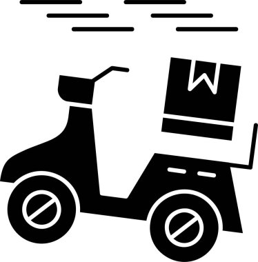 Beyaz arkaplanda Hızlı Teslim simgesi, vektör illüstrasyonu