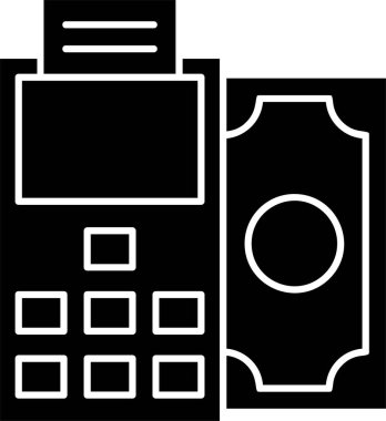 Beyaz arkaplanda nakit ödeme simgesi, vektör illüstrasyonu