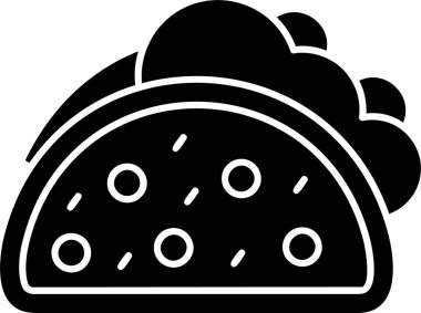 Beyaz arkaplanda taco simgesi, vektör illüstrasyonu