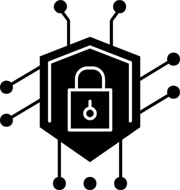 Beyaz arkaplanda veri güvenliği simgesi, vektör illüstrasyonu