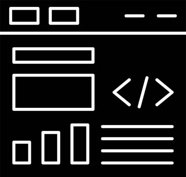 Beyaz arkaplanda kod açma simgesi, vektör illüstrasyonu