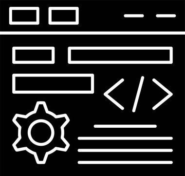 Beyaz arkaplanda kod ayarı simgesi, vektör illüstrasyonu