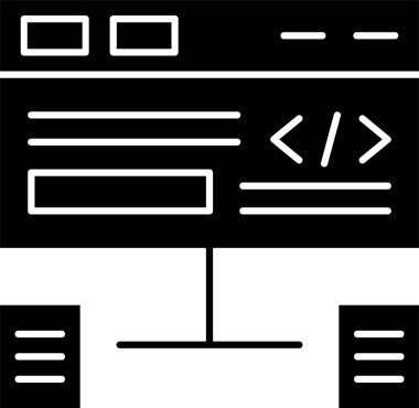 Beyaz arkaplan üzerindeki Kod Çerçeve simgesi, vektör illüstrasyonu