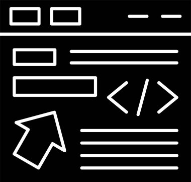 Beyaz arkaplan üzerinde Önuç Geliştirme simgesi, vektör illüstrasyonu