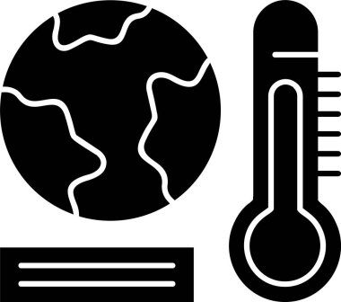 Beyaz arkaplan üzerindeki Küresel Isınma simgesi, vektör illüstrasyonu
