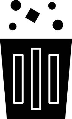 Beyaz arkaplanda çöp simgesi, vektör illüstrasyonu