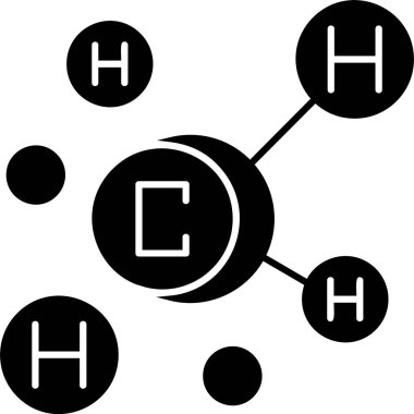 Beyaz arkaplanda metan simgesi, vektör illüstrasyonu