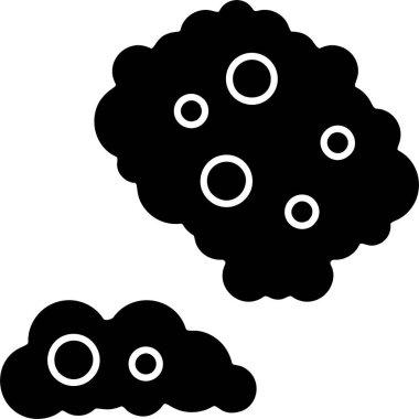 Beyaz arkaplanda duman simgesi, vektör illüstrasyonu