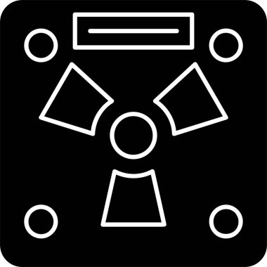 Beyaz arkaplanda radyasyon simgesi, vektör illüstrasyonu