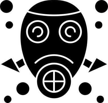 Beyaz arkaplanda Gaz Maskesi simgesi, vektör illüstrasyonu