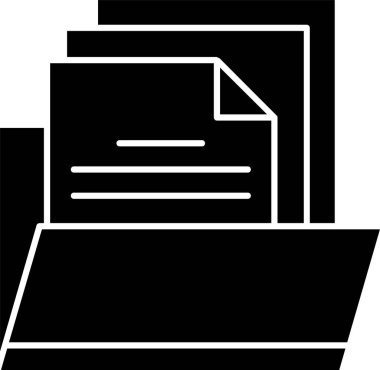 Beyaz arkaplanda Dosya simgesi olan dizin, vektör illüstrasyonu