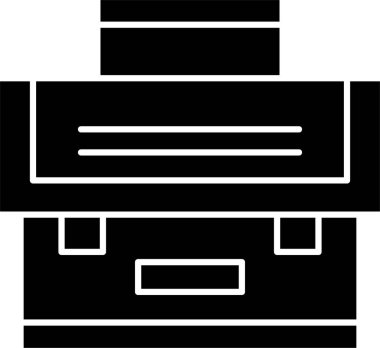 Beyaz arkaplanda evrak çantası simgesi, vektör illüstrasyonu