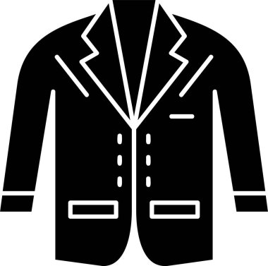 Beyaz arkaplanda İş Ceketi simgesi, vektör illüstrasyonu