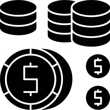 Beyaz arkaplanda sikke simgesi, vektör illüstrasyonu 