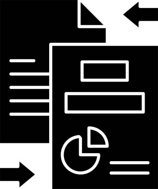 Beyaz arkaplan, vektör illüstrasyonunda belge değiş tokuşu simgesi 