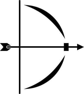 Beyaz arkaplanda ok yay simgesi, vektör illüstrasyonu 