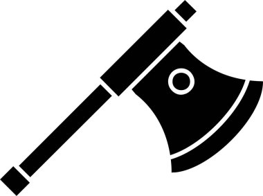 Beyaz arkaplanda Axe simgesi, vektör illüstrasyonu 