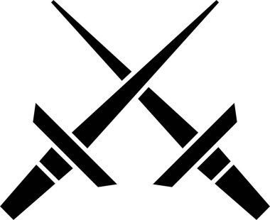 Beyaz arkaplanda Rapier simgesi, vektör illüstrasyonu 