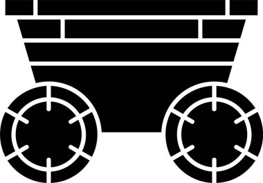 Beyaz arkaplanda Wood Cart simgesi, vektör illüstrasyonu 