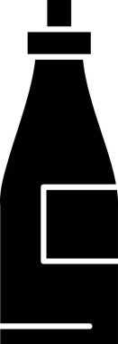 Beyaz arkaplanda şampanya simgesi, vektör illüstrasyonu 