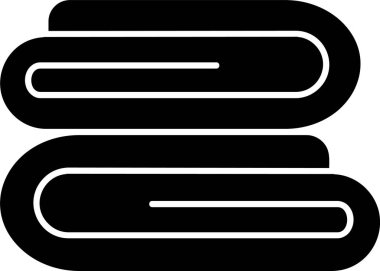 Beyaz arkaplanda havlu simgesi, vektör illüstrasyonu 