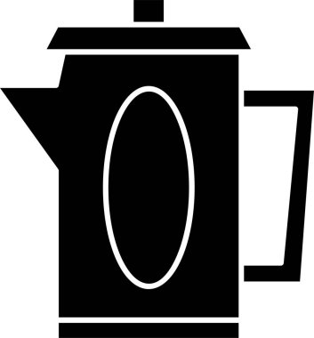 Beyaz arkaplanda kahve demliği simgesi, vektör illüstrasyonu 