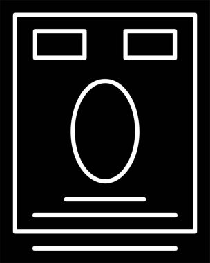 Beyaz arkaplanda pasaport simgesi, vektör illüstrasyonu 