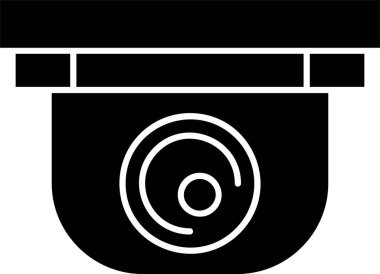  Beyaz arkaplanda CCTV Kamera simgesi, vektör illüstrasyonu 