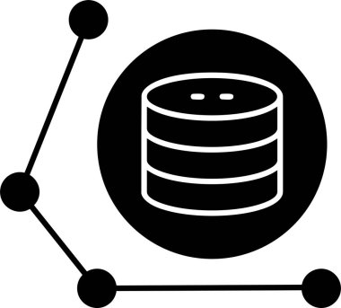 Beyaz arkaplan üzerindeki Veri Bilimi simgesi, vektör illüstrasyonu 