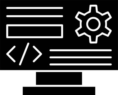 Beyaz arkaplanda yazılım simgesi, vektör illüstrasyonu 