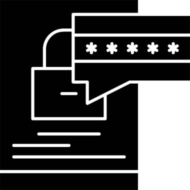 Beyaz arkaplanda parola simgesi, vektör illüstrasyonu 