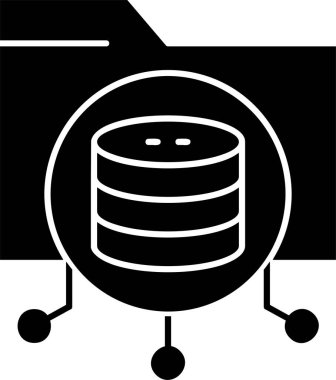 Beyaz arkaplanda veri depolama simgesi, vektör illüstrasyonu 