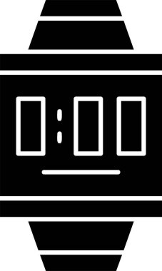 Beyaz arkaplanda akıllı saat simgesi, vektör illüstrasyonu 