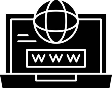 Beyaz arkaplanda Çevrimiçi Varlık simgesi, vektör illüstrasyonu 