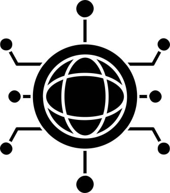 Beyaz arkaplanda dijitalizasyon simgesi, vektör illüstrasyonu 