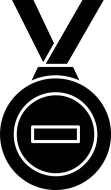 Beyaz arkaplanda madalya simgesi, vektör illüstrasyonu 