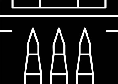 Beyaz arkaplanda mermi simgesi, vektör illüstrasyonu 