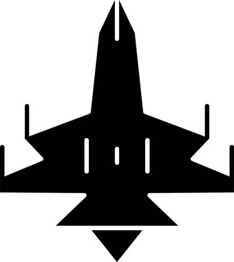 Beyaz arkaplanda Jet simgesi, vektör illüstrasyonu 