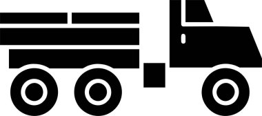 Beyaz arkaplanda kamyon simgesi, vektör illüstrasyonu 